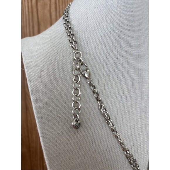Brighton Corsage Daisy Flower Necklace Silver Tone Double Chain Extender 17-19" - Picture 4 of 12